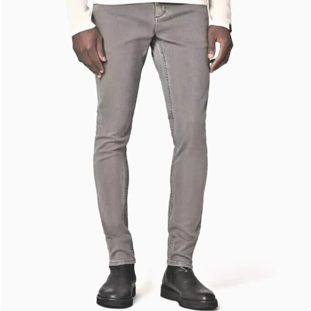 Rag & Bone Jeans Mens 32x34 Aged Gray Fit 1 Skinny Leg Button Fly Made in USA